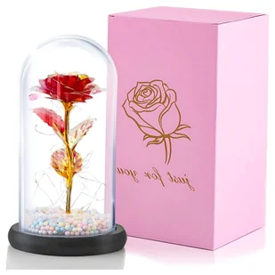 EXTRALINK HOME WIECZNA RÓŻA W SZKLE ŚWIECĄCA LED CZERWONA W-860 - Księgarnia OUTLET - miniaturka - grafika 1