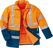 Odzież robocza - Delta Plus Kurtka ostrzegawcza ocieplana z poliestru Oxford powlekanego PU kolor pomarańczowy fluo-granatowy rozmiar M CORP STRA2ORTM STRA2ORTM - miniaturka - grafika 1