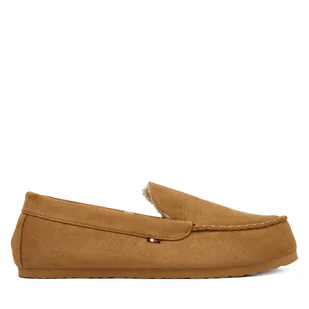 Kapcie Tommy Hilfiger M Driver House FM0FM05617 Brązowy - Kapcie męskie - miniaturka - grafika 1