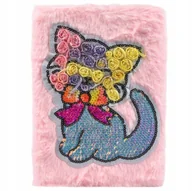 Szkolne artykuły papiernicze - PLUSZOWY ZESZYT KOTEK NOTES PAMIĘTNIK WŁOCHATA OKŁADKA A5 RÓŻNE KOLORY - miniaturka - grafika 1