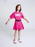 Sukienki i spódniczki dla dziewczynek - DKNY Sukienka codzienna D32865 S Różowy Regular Fit - miniaturka - grafika 1