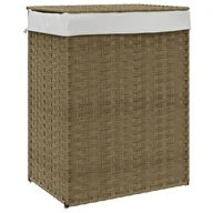 Kosze na bieliznę - vidaXL Kosz na pranie z pokrywą 46x33x60 cm z polirattanu - miniaturka - grafika 1