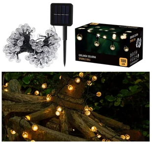 Girlanda solarna ogrodowa kulki SPARKLE BALL 100 LED lampki solarne kulki - Lampy ogrodowe - miniaturka - grafika 1
