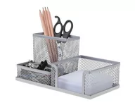 Przyborniki na biurko - NET Przybornik na biurko siatka srebrny Net Z9058 - miniaturka - grafika 1
