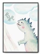 Plakaty - Plakat r B1 70x100 cm Pokój Dziecka Niebieski Dino - miniaturka - grafika 1