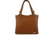 Torebki damskie - Codzienna duża torebka damska - Brązowa jasna - miniaturka - grafika 1