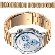 Akcesoria do smartwatchy - Bizon Pasek ze stali nierdzewnej Strap Watch Aura 22 mm do smartwatcha, różowozłoty - miniaturka - grafika 1