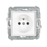 Gniazdka elektryczne - Karlik Gniazdo pojedyncze MINI - biały mat - miniaturka - grafika 1
