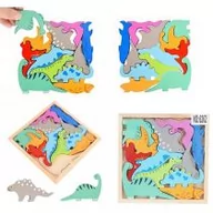 Układanki dla dzieci - Puzzle Układanka drewniana dinozaury 12el Trifox - miniaturka - grafika 1