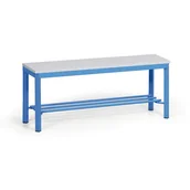 Wyposażenie sportowe i gimnastyczne - Ławka do szatni z półką na buty, siedzisko - laminat, długość 1000 mm, niebieska - miniaturka - grafika 1