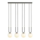 Lampy sufitowe - Emibig GLAM 4 BLACK/OPAL 1112/4 lampa wisząca szklane klosze GLAMOUR 1112/4 - miniaturka - grafika 1