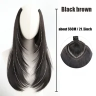 Pozostałe akcesoria fryzjerskie - TEMU Eleganckie Damskie Przedłużanie Włosów na Klipsy - Gładkie, Proste Czarne Włosy z Dekoracyjnymi Perłami, Włókno Odporności na Wysoką Temperaturę - miniaturka - grafika 1