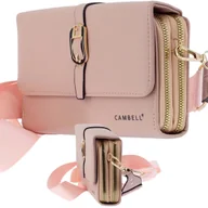 Torebki damskie - Wyjściowa Torebka Damska Na Ramię Pozioma Kopertówka Różowa Wieczorowa - miniaturka - grafika 1