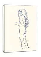 Obrazy i zdjęcia na płótnie - Standing Nude Girl, Facing Left, Egon Schiele - obraz na płótnie Wymiar do wyboru: 70x100 cm - miniaturka - grafika 1