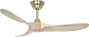 Energooszczędny wentylator sufitowy z pilotem Eco Genuino szczotkowany mosiądz / naturalne drewno 122 cm - Wentylatory sufitowe - miniaturka - grafika 1