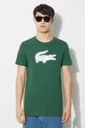 Koszulki męskie - Lacoste t-shirt męski kolor zielony - miniaturka - grafika 1