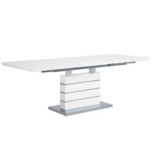 Beliani Stół do jadalni biały stal nierdzewna 180/220 x 90 cm rozkładany HAMLER - Stoły - miniaturka - grafika 1