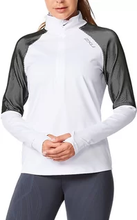 Koszulki sportowe damskie - 2XU Light Speed 1/2 LS Zip Shirt Women, biały/szary S 2021 Zimowe koszulki do biegania WR6563A-WHTSRF-S - grafika 1