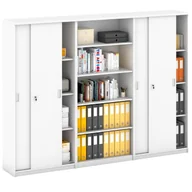 Zestawy mebli biurowych - B2B Partner Zestaw szaf MIRELLI, Typ VI - biały 437561 - miniaturka - grafika 1