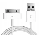 Kable komputerowe i do monitorów - Qiktech Kabel 30 Pin Usb Do Iphone 4 4S 3Gs 3G 3 Ipod Ipad 2 3 1M (Biały) - miniaturka - grafika 1