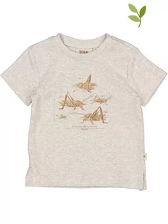 Kaftaniki dla niemowląt - Wheat Koszulka "Grasshoppers" w kolorze beżowym - grafika 1