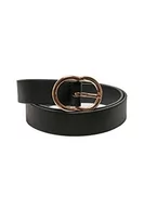 Paski - Urban Classics Unisex Small Ring Buckle Belt pasek, black/gold, XL - miniaturka - grafika 1