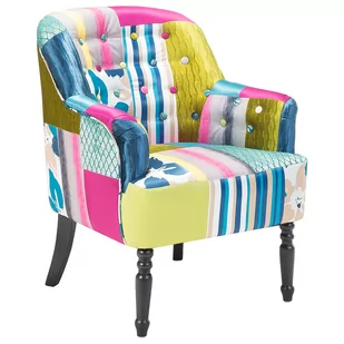 Beliani Fotel patchwork niebieski MANDAL 39523 - Fotele - miniaturka - grafika 1