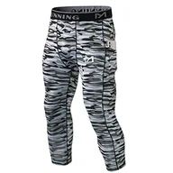 Legginsy - MEETYOO Legginsy męskie, Sportowe spodnie i kompresyjne fajne suche fitness trening siłowy, oddychająca warstwa podstawowa do biegania, joggingu, jazdy na rowerze - miniaturka - grafika 1