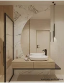 Lustra - Lustro łazienkowe połówka kółka ze ściętym dołem - HELENA ŚCIĘTY DÓŁ, Połówka koła: 110x55 - miniaturka - grafika 1