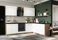 Szafki kuchenne - Zestaw mebli kuchennych GIANNA 2,0x2,6 biała alaska/dąb artisan STOLKAR - miniaturka - grafika 1