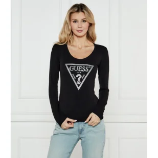 GUESS Bluzka Slim Fit - Bluzki damskie - miniaturka - grafika 1