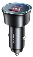 Ładowarki samochodowe - Usams Ładowarka  USAMS Ład sam 1xUSB+1xUSB-C C26 95W only head Fast Charge czarny/black CC146TC01 US-CC146 CC146TC01 - miniaturka - grafika 1