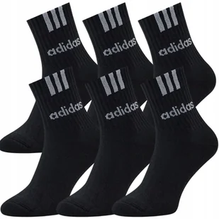 ADIDAS Skarpety MĘSKIE Długie Bawełna 40-42 6 PAR czarne - Skarpetki męskie - miniaturka - grafika 1