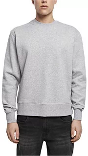 Swetry męskie - Build Your Brand Męska bluza premium oversize, sweter z okrągłym dekoltem, dostępny w 3 kolorach, rozmiary S - XXL, szary (Heather Grey), S - grafika 1