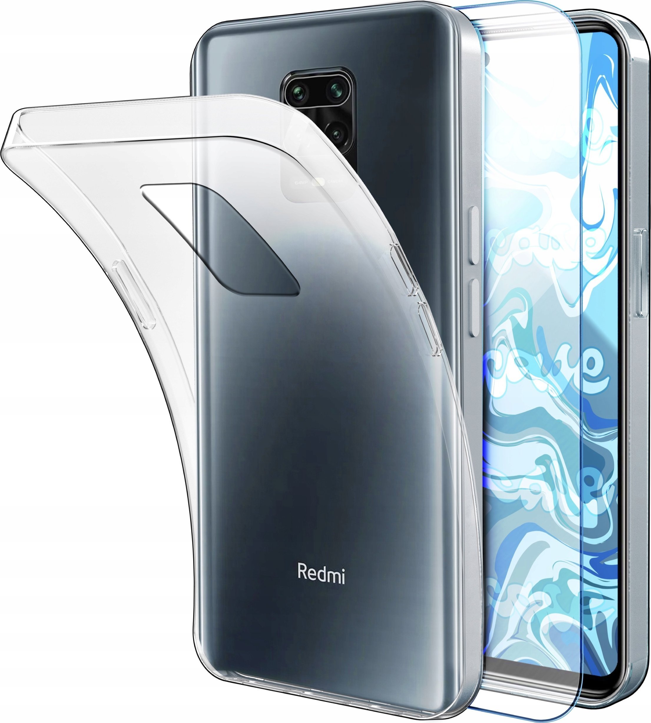 Hello Case ETUI DO XIAOMI REDMI NOTE 9S / 9 PRO / MAX OBUDOWA SILIKON CLEAR SZKŁO 9H