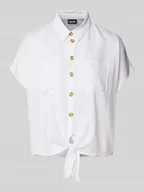 Bluzki damskie - Bluzka koszulowa o pudełkowym kroju z wiązanym detalem model ‘PIA’ - miniaturka - grafika 1