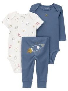 carter's 3-częściowy zestaw w kolorze niebiesko-kremowym - Body dla niemowląt - miniaturka - grafika 1