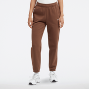 Spodnie damskie - Spodnie damskie New Balance WP33513PNC  brązowe - miniaturka - grafika 1