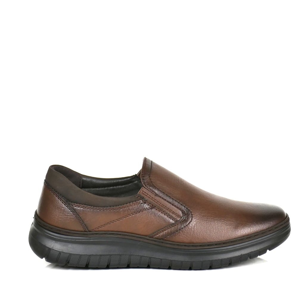 MĘSKIE PÓŁBUTY CASUAL WSUWANE UNISOFT 7155 BRĄZOWE