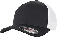 Czapki damskie - Flexfit Czapka z daszkiem Unisex Ultrafibre i Airmesh 2-tone wielokolorowa czarny/biały L-XL 6533T - miniaturka - grafika 1