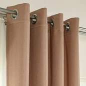 Zasłony - Gotowa zasłona do salonu na przelotkach Jodełka, kolor ciemny beżowy, rozmiar: 140x250 cm - miniaturka - grafika 1
