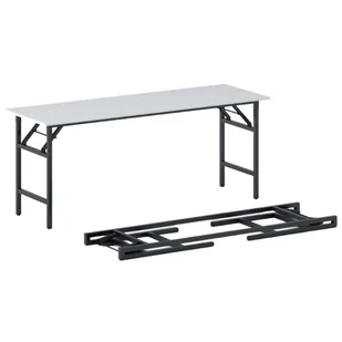 B2B Partner Stół konferencyjny FAST READY z czarnym stelażem, 1700 x 500 x 750 mm, biały 499534 - Stoły i stoliki do biura - miniaturka - grafika 1