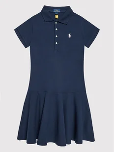 Ralph Lauren Polo Sukienka codzienna 313624740001 Granatowy Regular Fit - Sukienki i spódniczki dla dziewczynek - miniaturka - grafika 1