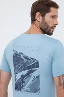 Koszulki męskie - Columbia t-shirt sportowy kolor niebieski z nadrukiem - miniaturka - grafika 1