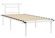 Inne meble do sypialni - Białe metalowe łóżko z zagłówkiem 100x200 cm F1-L02 - miniaturka - grafika 1