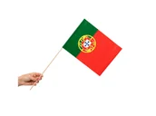 Dekoracje sali - Flaga narodowa Portugalia na patyku - 30 x 20 cm - 10 szt. - miniaturka - grafika 1