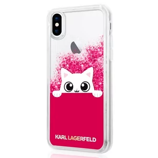 Karl Lagerfeld K-Peek A Boo - Etui iPhone X (Glitter Fushia) KLHCPXPABGFU - Etui i futerały do telefonów - miniaturka - grafika 1