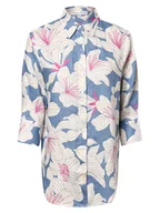 Bluzki damskie - Marie Lund Damska bluzka lniana Kobiety len niebieski|biały|wielokolorowy wzorzysty, 38 - miniaturka - grafika 1