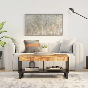 vidaXL Stolik kawowy, 90x50x40 cm, lite drewno mango - Ławy i stoliki kawowe - miniaturka - grafika 1