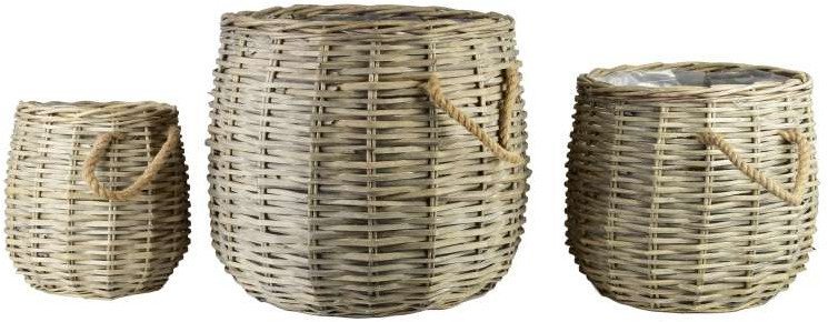 GUSTAV Komplet 3 osłonek wiklinowych50x50xh48/38x38xh38/26x26xh30cm